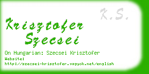 krisztofer szecsei business card